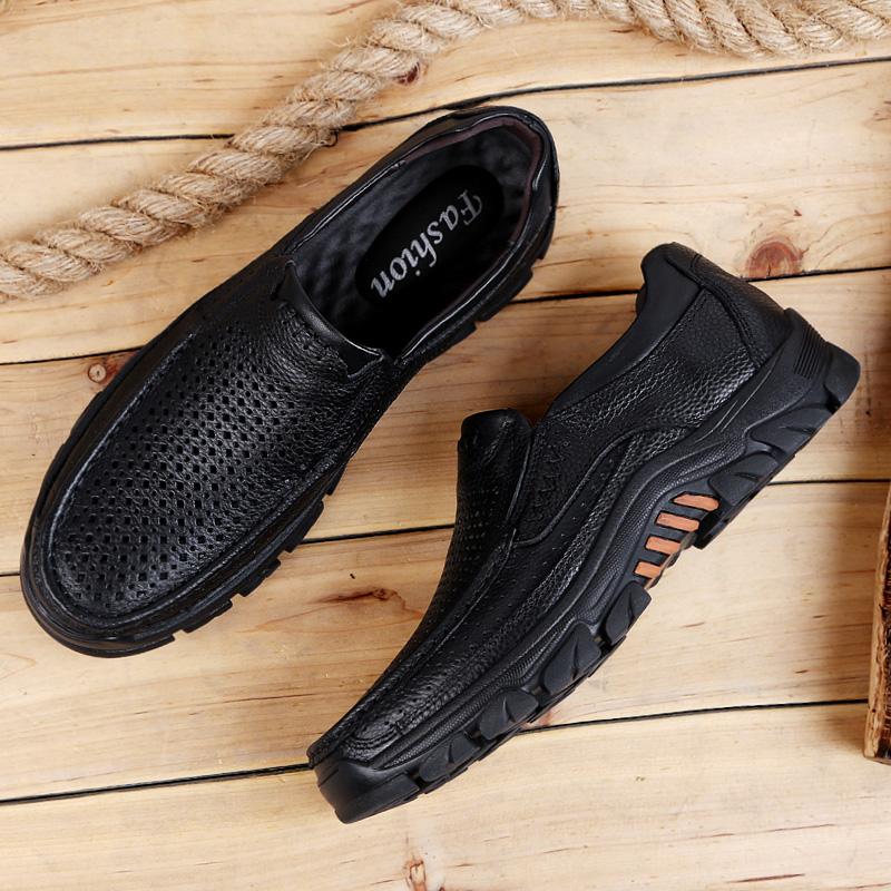 Fashion High Quality New Thick Soled Wear-resistant Men's Leather Casual Shoes Lace Up Oxford Shoes for Men's Outdoor Hiking Shoes