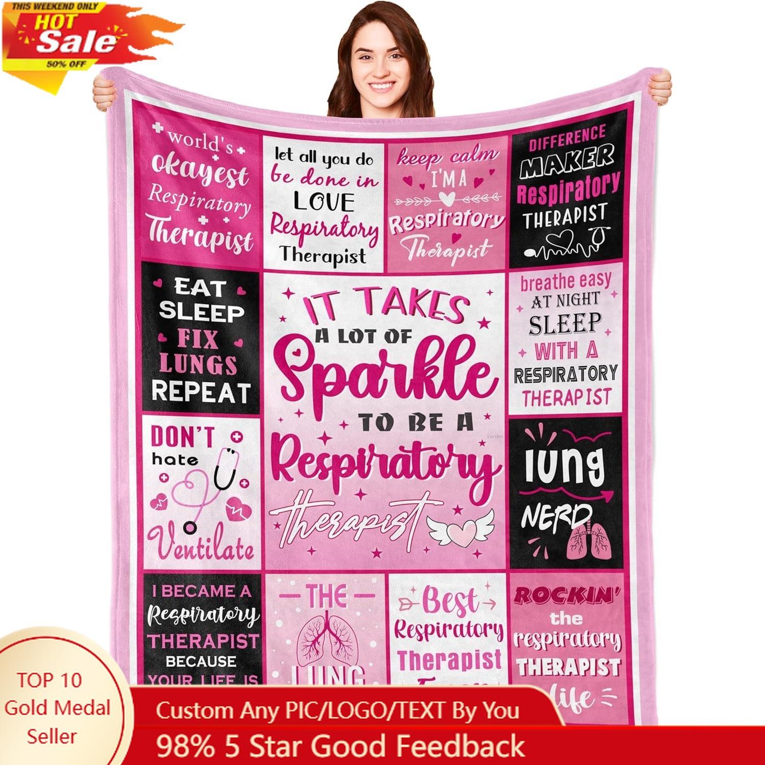 Respiratory Therapist Gifts, Respiratory Therapist, Respiratory Therapist Accessories for Women Care Week Gifts Custom blankets 75X95CM