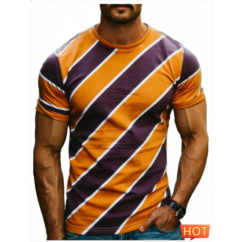 Summer casual short sleeved daily wear 3D printed T-shirt, loose and breathable round neck T-shirt