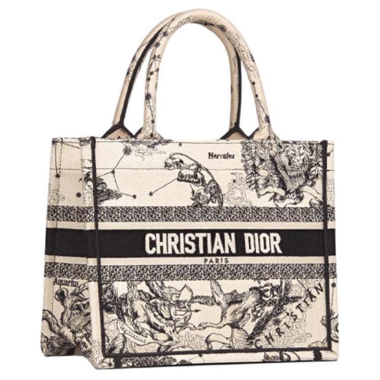 Dior BookTote Embroidery Handbag Small Women's Milk White M1265ZRHZ-M941