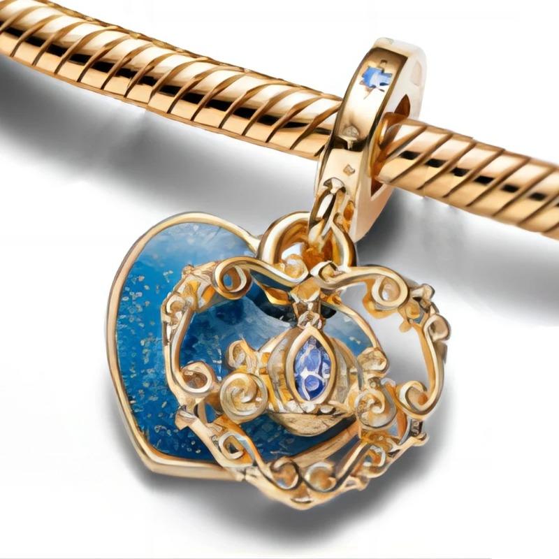 S925 Silver Disney Princess Charms Mermaid Elsa Belle Snow White Beads Fit Original Bracelet DIY Pendant Women Jewelry