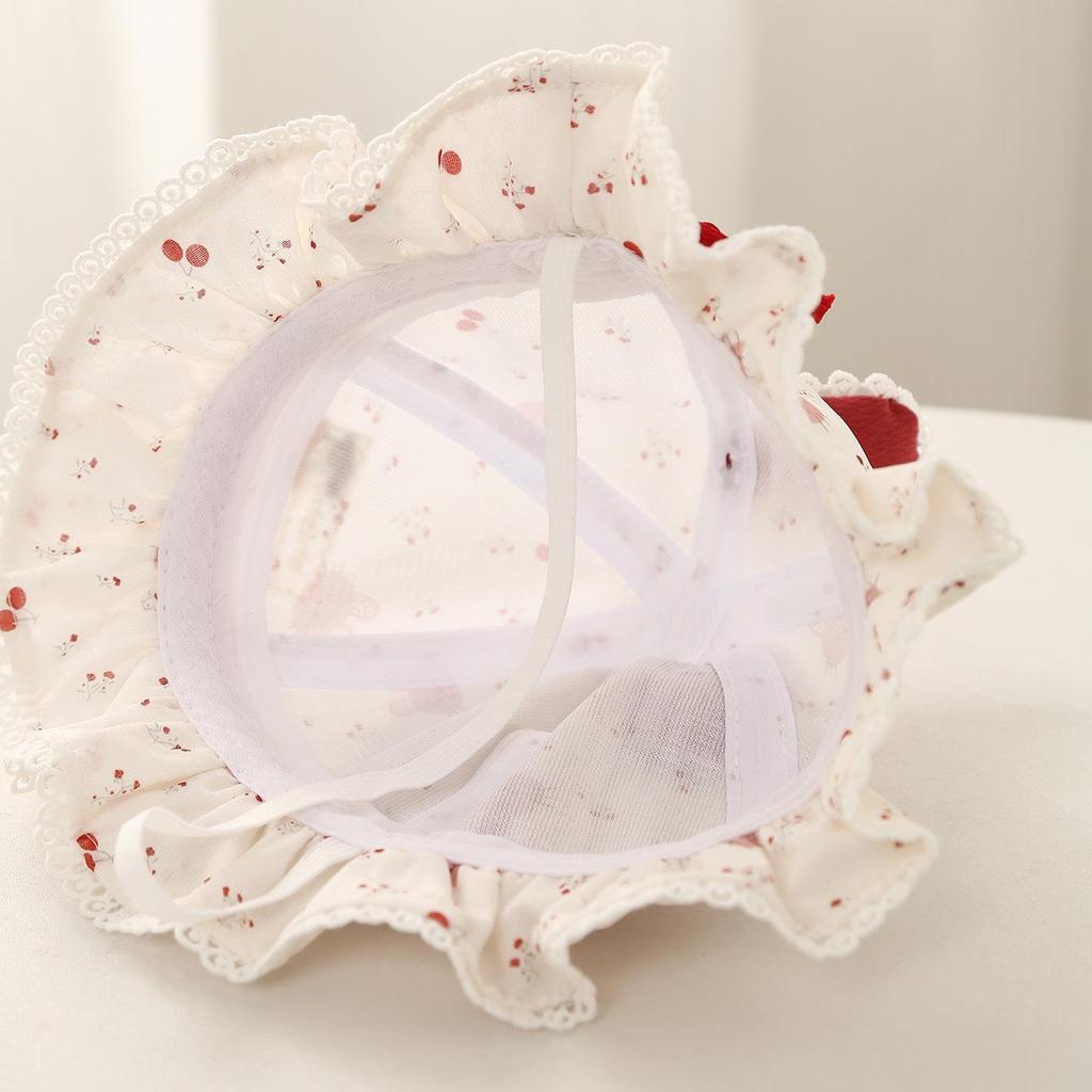 Baby Girls' Sun Protection Bow Bucket Hat - Spring/Summer Elastic Fisherman Style