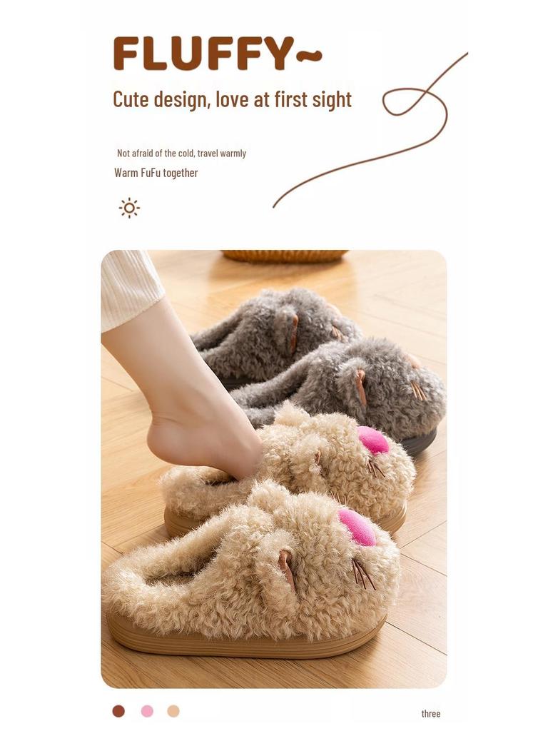 Damen Flauschige Baumwollpantoffeln 2025: Warme, rutschfeste Hausschuhe für Herbst/Winter mit einzigartigem Komfort.