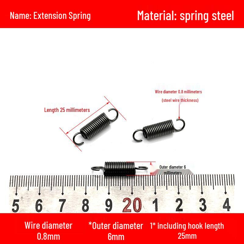 0.8mm Yellow Extension Spring with Hooks - Stapler Rebound Force 