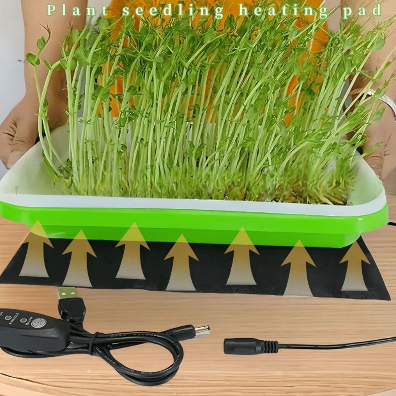 Portable Waterproof Seedling Heat Mats 3 Heat Level USB Powered for Indoor Plant and Reptiles Habitat Maintenance