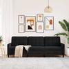 Vidaxl 3-Seater Sofa, Black, 210 Cm, Upholstered In Velvet