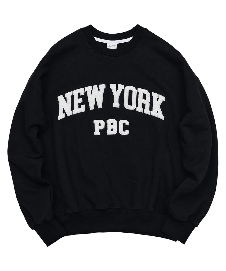 PAPERBOY Boucle New York Sweatshirt-Black