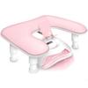 1pcs Pink Adjustable Height Nail Arm Rest with Rotating Phone Holde PU Leather Nail Tech Arm Rest, U-Shaped Hand Rest