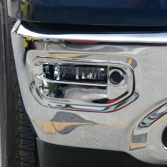 Chrome Front Fog Light Cover Lamp Frame Trim Accessories For Dodge RAM 1500 18+