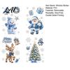 Winter Wonderland Wall Decals 4Pcs Christmas Static Window Clings Blue Santa Snowman Reindeer Penguin Clings Stickers Reusable Double Sided