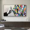 Banksy Graffiti-Kunst hinter dem Vorhang Leinwandgemälde Street Pop Art Poster und Drucke Wandbild für Wohnzimmerdekoration