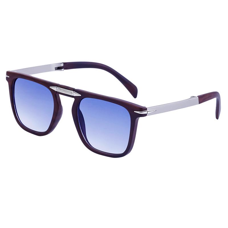 Retro Square Folding Polarized Sunglasses for Men's Fishing and Driving