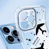 For iPhone 16 Pro 15 Pro Max 14 Plus 13 12 11 Phone Case Heart Pattern Clear Soft Silicone Slim Shockproof Transparent Lens Protection Bumper Cover