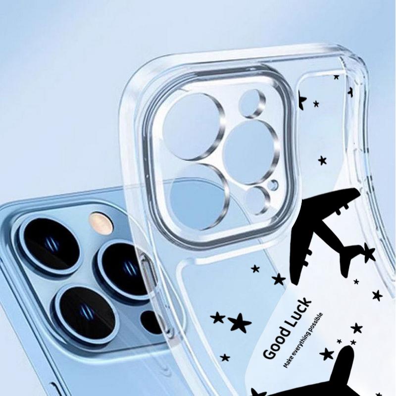 For iPhone 16 Pro 15 Pro Max 14 Plus 13 12 11 Phone Case Heart Pattern Clear Soft Silicone Slim Shockproof Transparent Lens Protection Bumper Cover