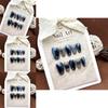 Stunning Blue Cat Eye Manicure Set Complete With Tools