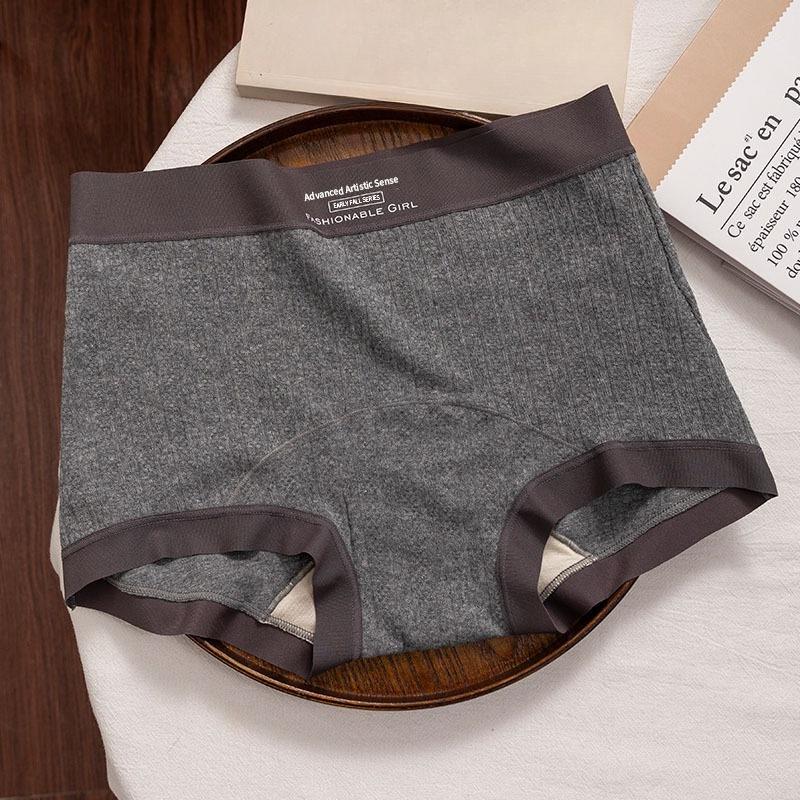 Große Größe Damen Frühling Herbst Reine Baumwolle Nahtlos Vollumwickelnd Mittlerer Oberschenkel Niedrige Taille Gerades Bein Unterwäsche
