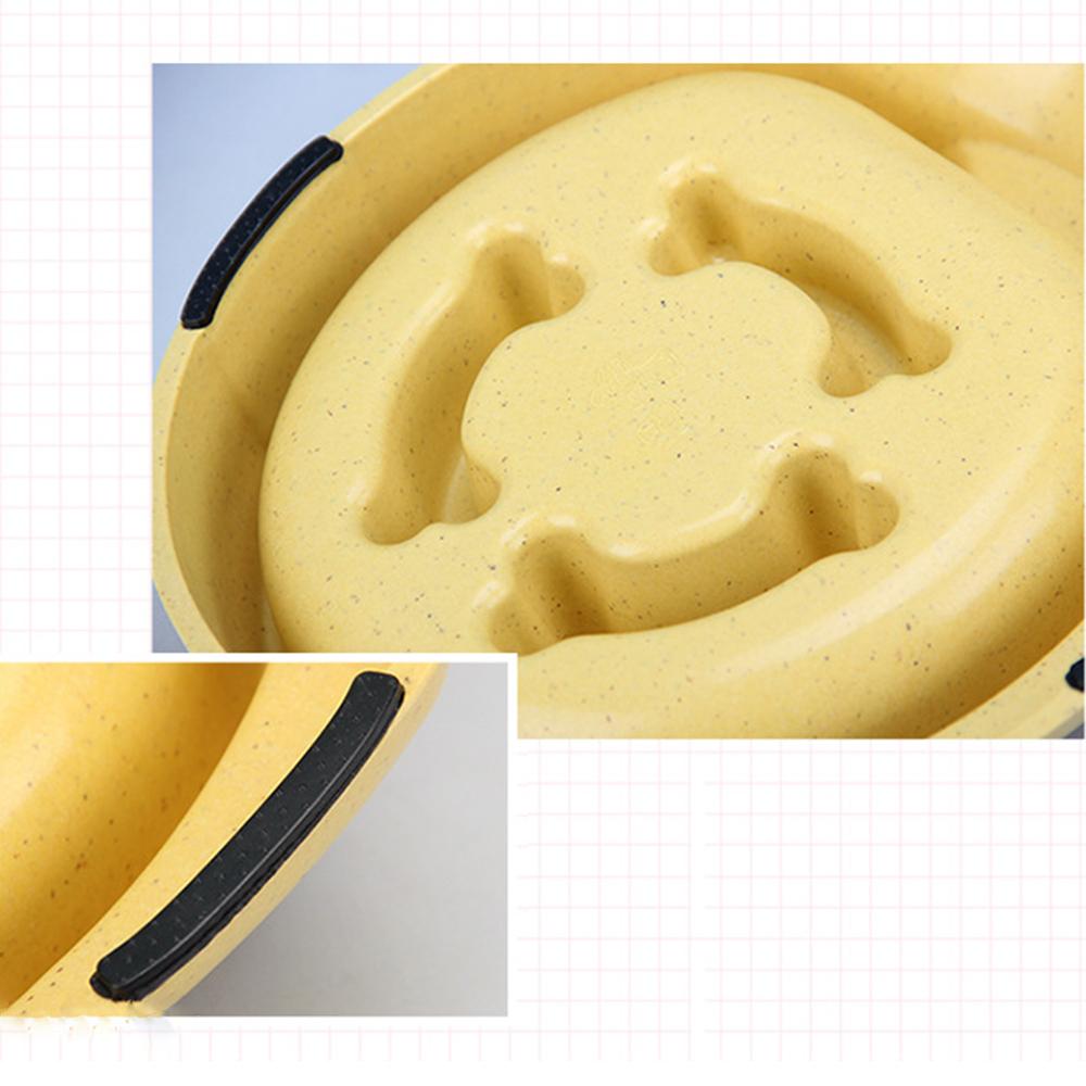 Pet Slow Feeder Non Slip Bamboo Fiber Dog Food Bowls Anti-Gulping Cats Puppy Slower Feeding Dishes for Medium Small Dogs