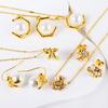 Vintage Elegant Pearl Necklace And Earrings Set With Pendant Drop Earrings Jewelry Gift Box