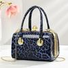 New Trendy Glossy Patent Leather Shoulder Bag, Stylish And Personalized Leopard Print Diamond Inlaid Design Handbag
