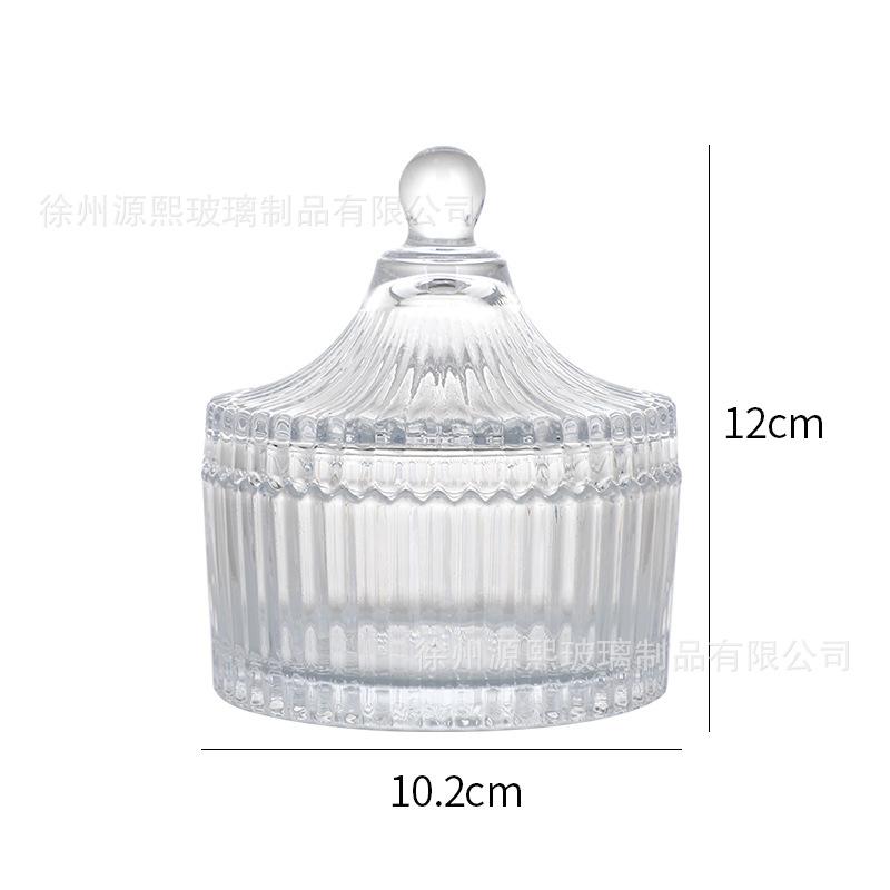 Transparent Glass Jar Yurt Food Roman Jar with Lid Handmade DIY Candle Holder Candy Storage Jars Home Decor Bottles Jars Boxes
