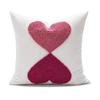 Redness Heart Accent Pillowcase with Florals Embroidery, Soft Cotton Canvas Pillows Cushions for a Romantics Home