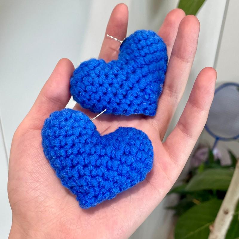 Vintage Blue Glass Bow Earrings - Retro Design Ornament