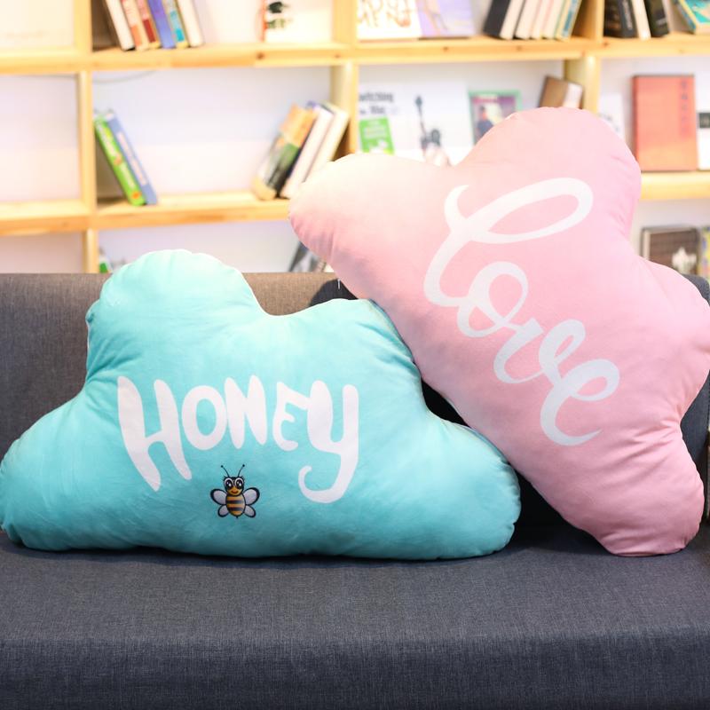 1pc 55x30cm Kawaii Soft Colorful Clouds Plush Pillow For Children Kids Room Decoration Stuffed Sofa 