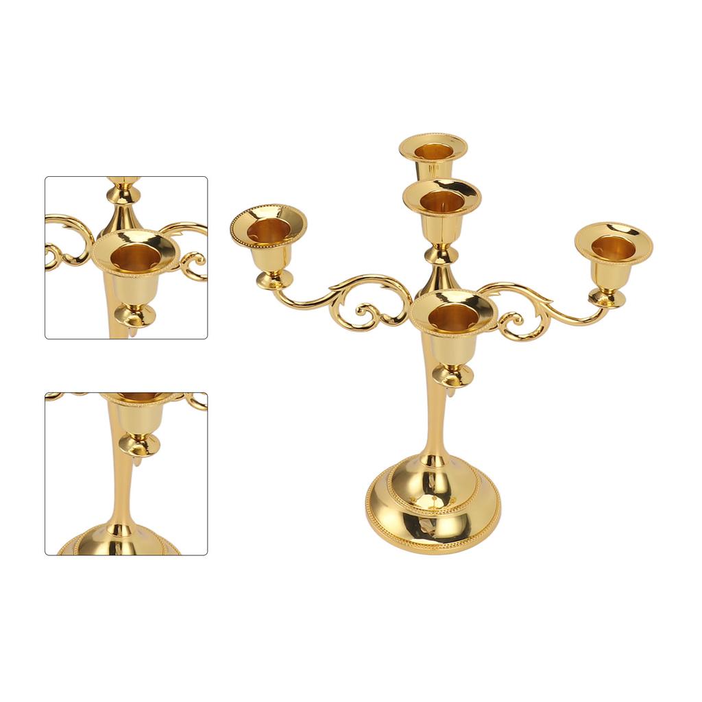 5 Arm Candlestick Holder Iron Retro Decorative Candle Holder Centerpiece for Home  