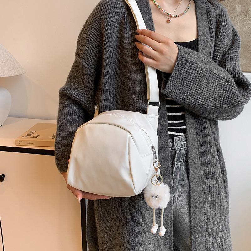 Vintage Small Canvas Crossbody Bag Stylish Washable Fabric Commuter Student Bag In Black White And Blue