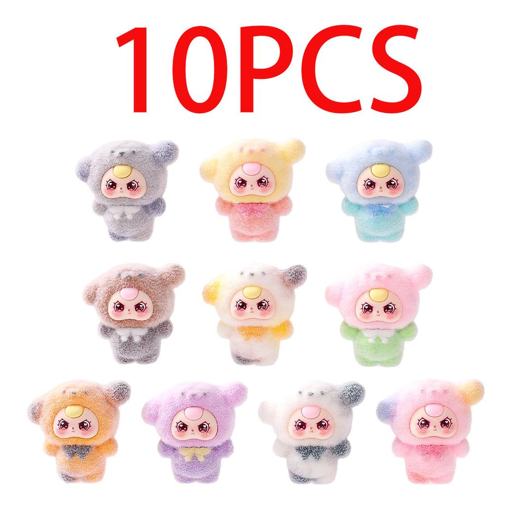 10Pcs Crybaby Tree Rabbit, Anime Flocked Action Figure, Decorative Pendant, Desktop Kawaii Doll Ornaments  Gift Items