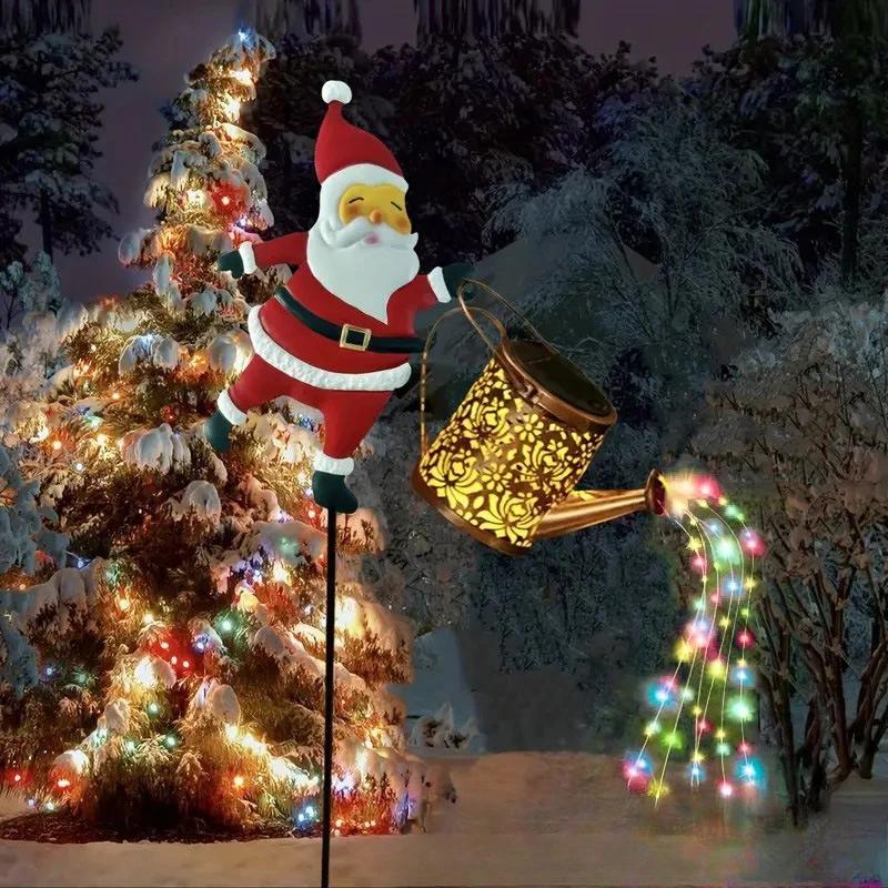 Solar Santa Claus Kettle Lights Garden Lawn Christmas Lights Kettle Ground Lamp Solar Night Lights Outdoor Decoration