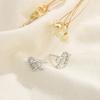 S925 Silber Diamant Ohrstecker für Damen Minimalistisch Herzförmig Elegant Nische Leichter Luxus Temperament Schmuck