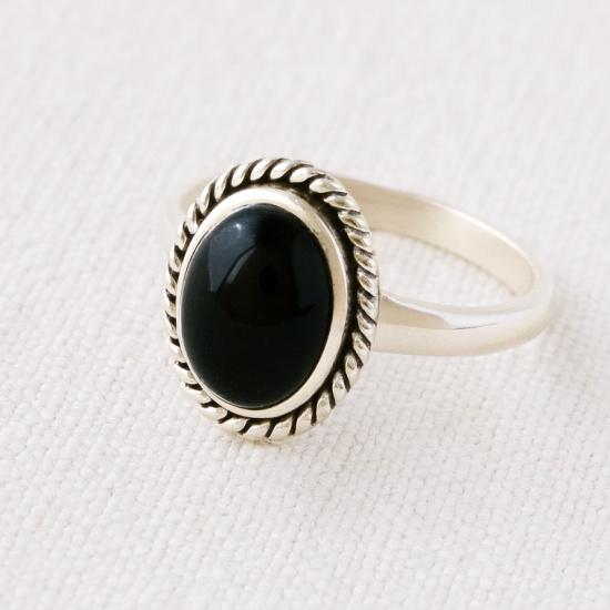 

Кольцо ручной работы из стерлингового серебра 925 пробы с овальным драгоценным камнем черный оникс – Винтажное богемное украшение, подарок для нее 7 серебряный