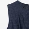 Retro Literary and Artistic Round Neck Waist A-word Denim Vest Skirt Denim Midi Dress
