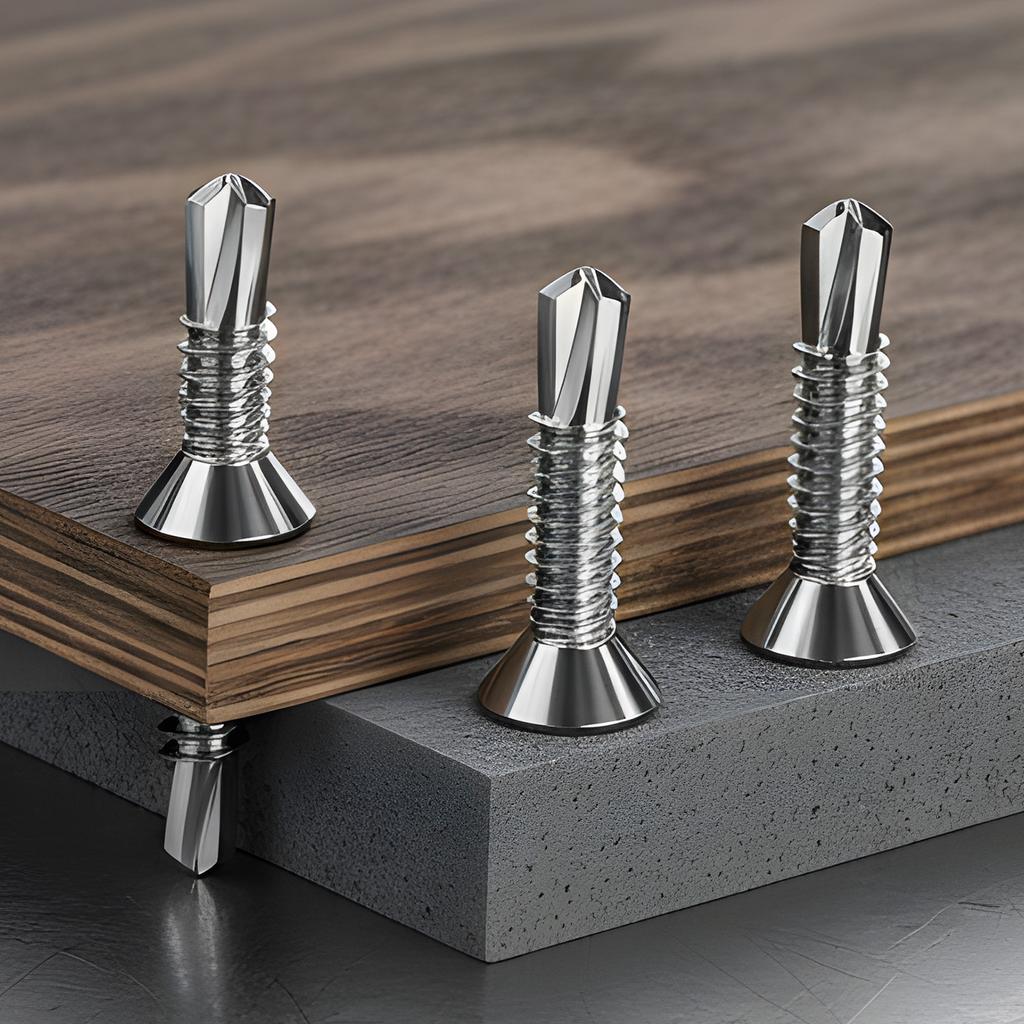 200/20pcs M4.2 Stainless Steel Self-Tapping Screws Cross Flat Head High-Strength Quick Self-Drilling Metal Screw Fixing Fastener