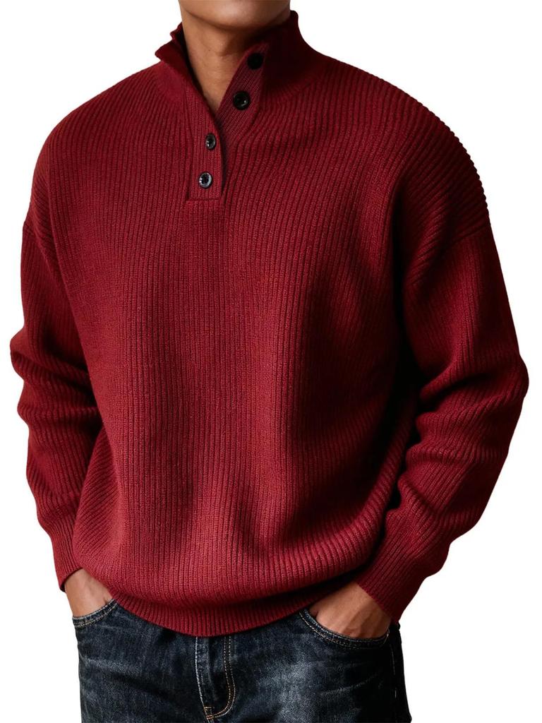 Sweat à capuche en maille de laine pour homme Automne/Hiver 2025: Pull décontracté polyvalent à col montant