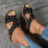 Women’s Platform Rhinestone Roman Block Heel Slide Sandals