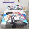 Постільна білизна з візерунком Зеро Ту з DARLING in the FRANXX, Комплект з ковдрою, Підковдра, Наволочка, Домашній подарунок на день народження (1 * підковдра + 2 * наволочка, без наповнювача)