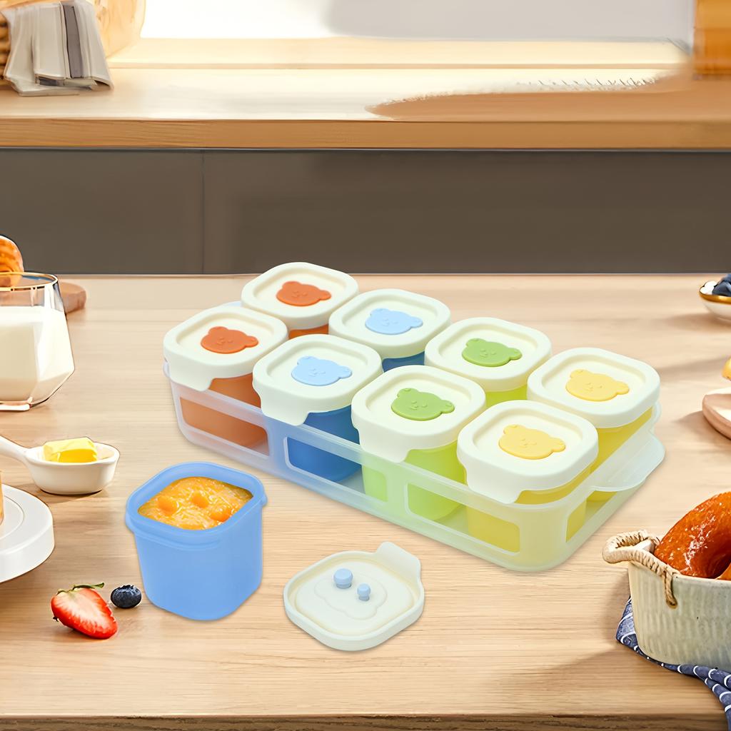 9pcs Silicone Food Storage Containers with Lids-1.69oz Reusable Snack Containers for Kids,Leak-Proof Design,Meal Prep Containers