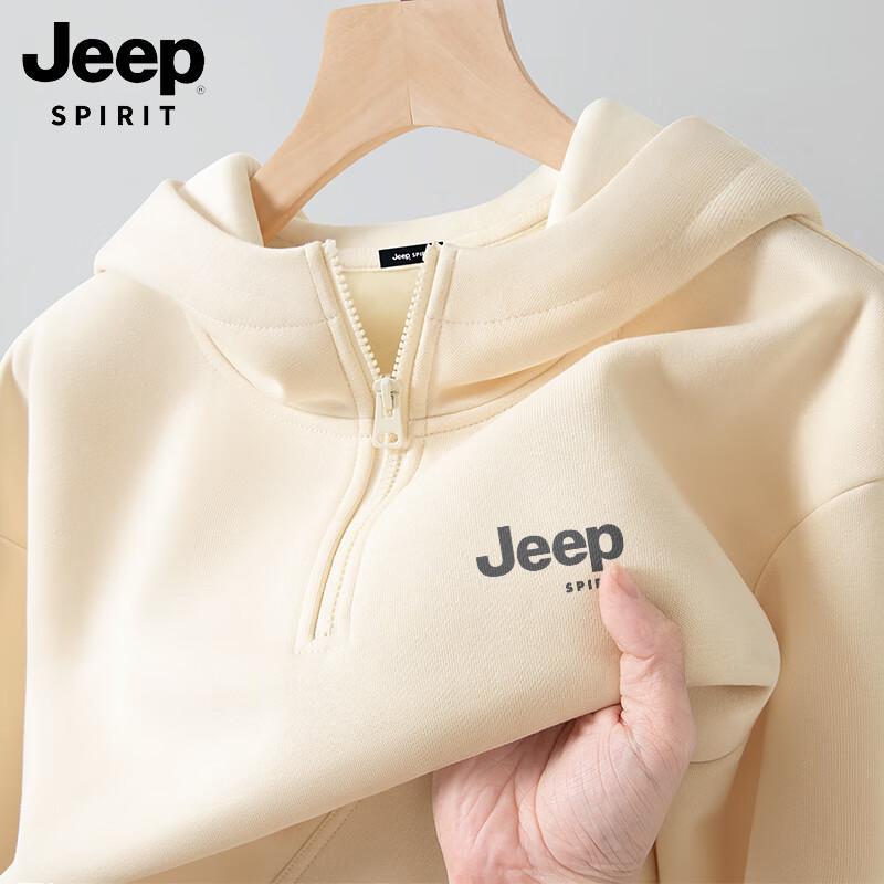 

JEEP SPIRIT Men s Half-Zip Hooded Fleece Sweatshirt 3XL