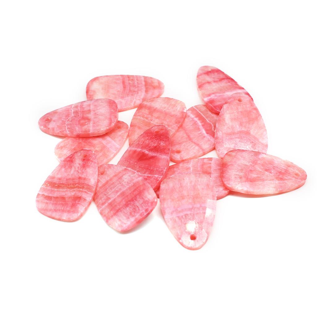 Natural Stone Teardrop Pendant, Striated Pink Crystal Charms for DIY Necklace & Bracelet, Boho Daily Wear Handmade Jewelry Craft Accessory Unisex Gift