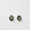 Natural Green Tourmaline Gemstone 925 Sterling Silver Handcrafted Earrings 1.05" EE-173-13