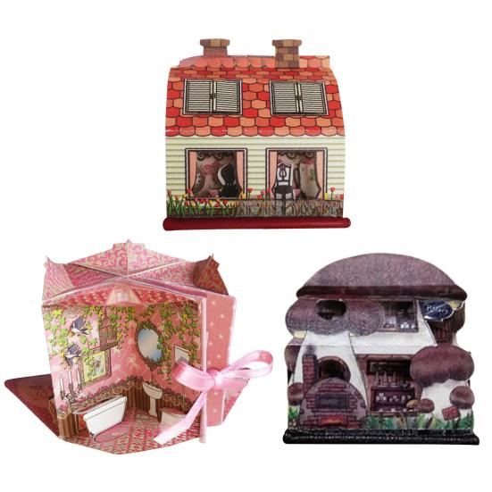 1:12 Ölçekli Minik Kitap Evi Katlanabilir Minyatür Süs İçinde Gizli Diorama ile El Yapımı Gerçekçi Mini Kitap Dekoru Bebek Evleri Kitaplık Dekorasyonu için