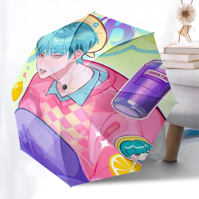 1pc "1000% YOU" Outdoor Umbrella - Automatic Opening/Closing, Portable Tri-Fold Design with 8-Bone Iron Frame, Perfect for Fans, Travelers, Daily