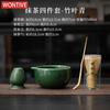 Azure Stone Matcha Handmade Home Easy Clean Tea Set Tool Stand Kit Bowl Whisk Scoop Gift Ceremony Traditional Chinese Accessorie
