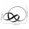 Metal Hoop Sculpture Nordic Abstract Loop Ornament Modern Minimalist Interlocking Circle Decor for