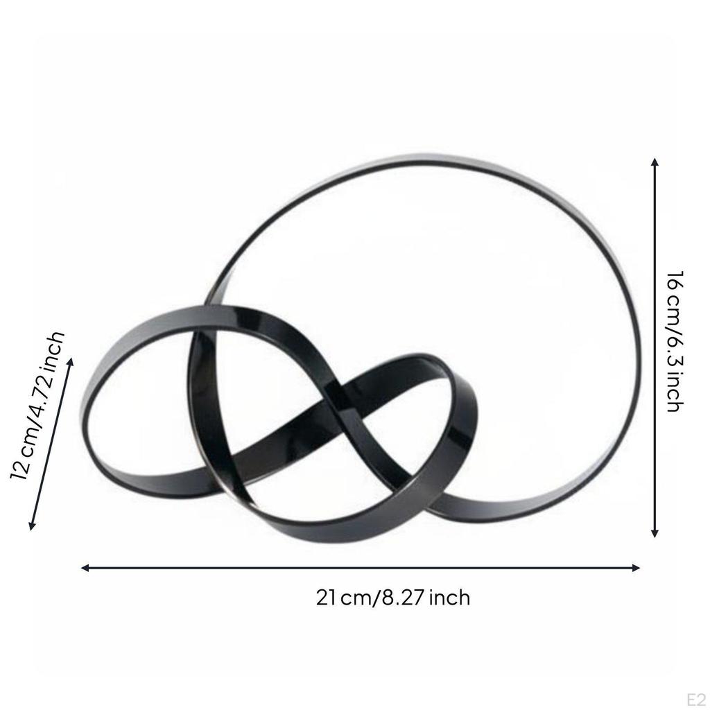 Metal Hoop Sculpture Nordic Abstract Loop Ornament Modern Minimalist Interlocking Circle Decor for