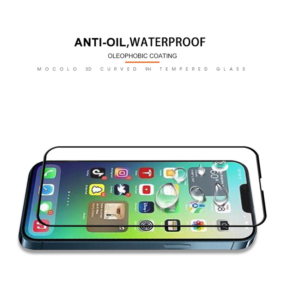 MOCOLO 3D Curved Edges Screen Protector for iPhone 14 6.1 Inch Wear-resistant Full Coverage HD Tempered Glass Film Full Glue