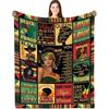 African American Gifts for Women, Afro Black Girl Blanket 50"x60", African American Throw Blanket with Inspiring Positive Quotes, Christmas Birthday