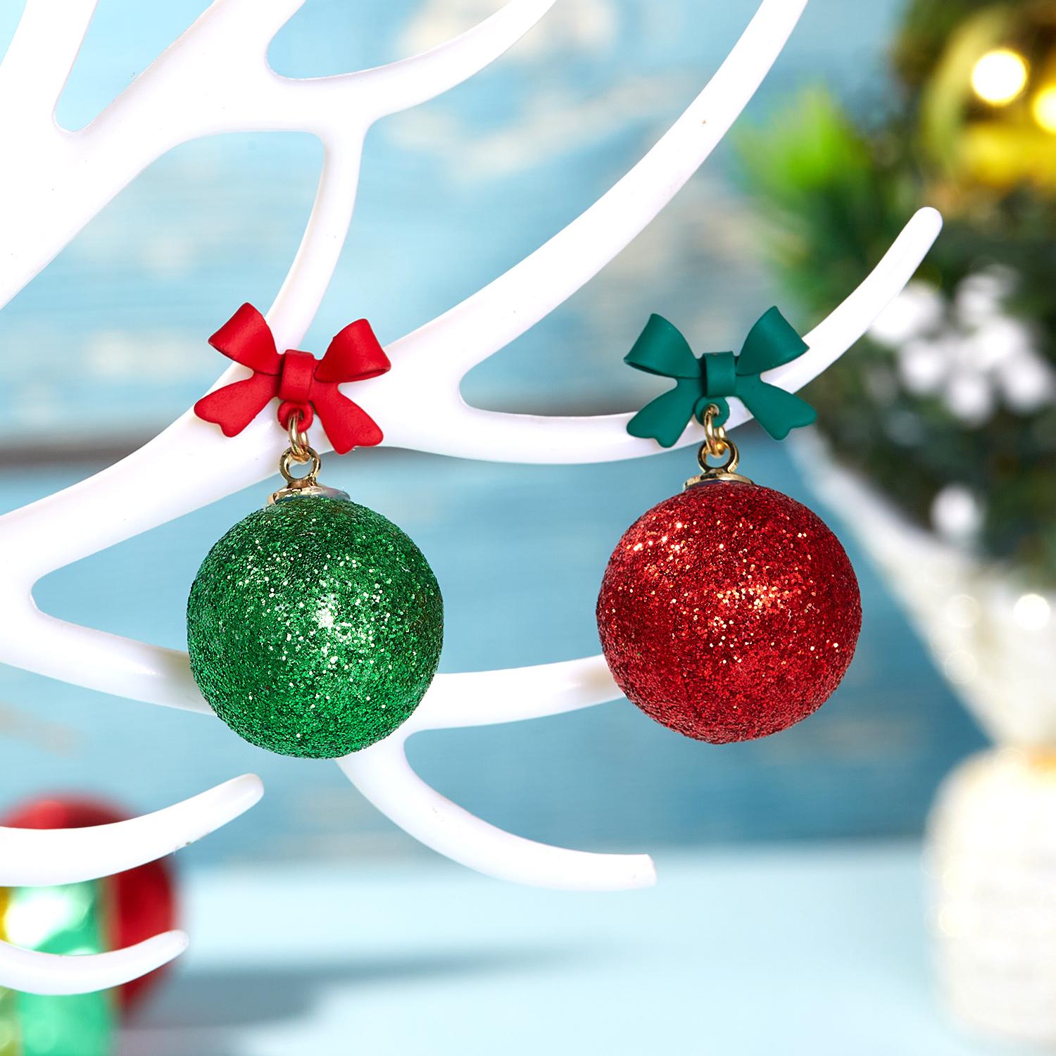

Red Color Christmas Gift Star Flower Snowflake Ribbon Stud Earrings For Women Girls Fashion Elegant Jewelry Pendientes Brincos